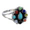 Southwestern Sterling Silver Multicolor Ring Size 5-1/4 YX70931